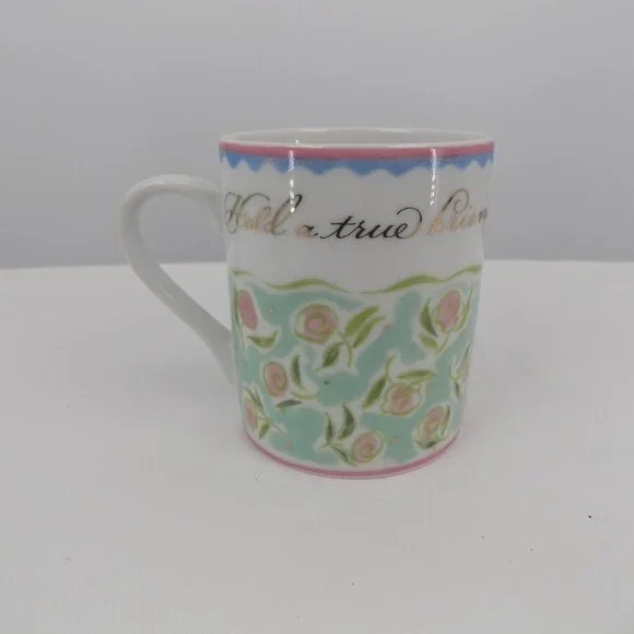 Andrea By Sadek Flora Bella Brenda Walton Coffee Mug Hold True Friend Both Hands - Picture 3 of 6